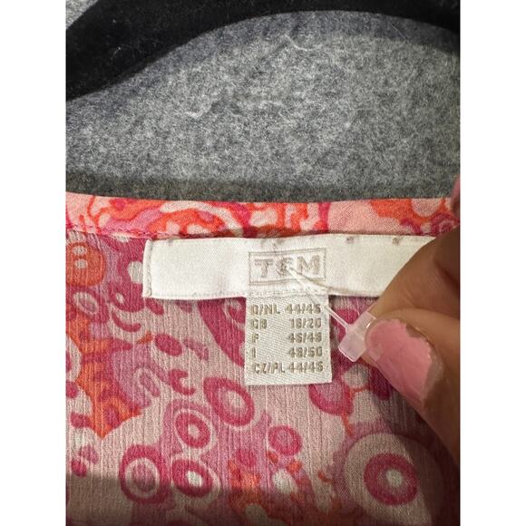 VTG TGM Top Women 18/20 Pink Semi Sheer Paisley Print Whimsical Fairy Boho Y2K - Picture 2 of 9